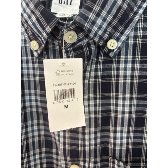Gap Shirt Mens Medium Plaid Button Down‎ Long Sleeve Untucked NWT - Picture 3 of 6